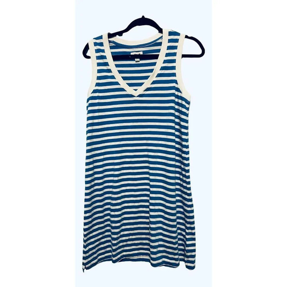Pact Dresses & Skirts - Pact 100% Organic Cotton Blue White Striped Pullover Mini Dress Size Small Tank